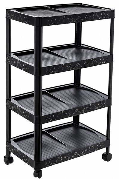 Cipőtároló 4 részes fekete műanyag 79,2x47,5x28,5 cm