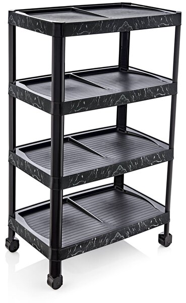 Cipőtároló 4 részes fekete műanyag 79,2x47,5x28,5 cm