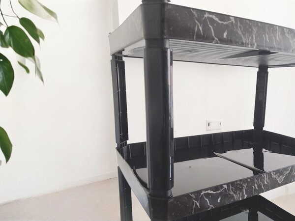 Cipőtároló 4 részes fekete műanyag 79,2x47,5x28,5 cm