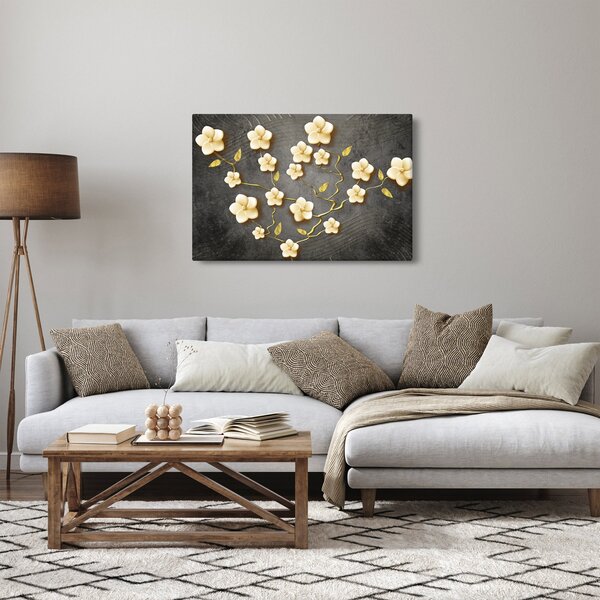 Kép - Aranybokor fekete háttéren (90x60 cm)