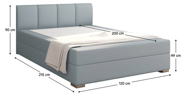KONDELA Boxpring ágy 120x200, mentol, RIANA KOMFORT