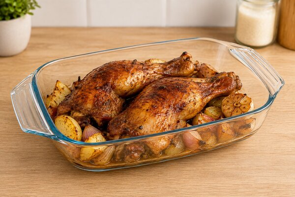 PYREX IRRES Szögletes sütőtál füles 2,2L 31x20x6 cm áttetsző