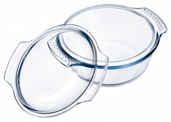 PYREX Kerek sütőtál fedővel 4,9 L 12x31 cm áttetsző
