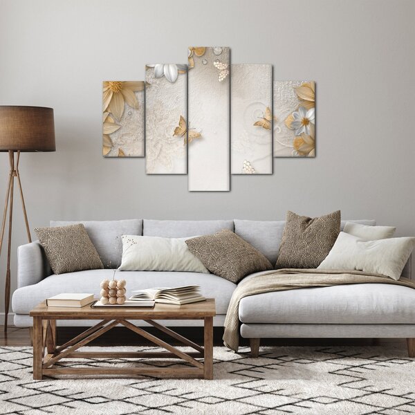Kép - virágok pillangókkal (150x105 cm)