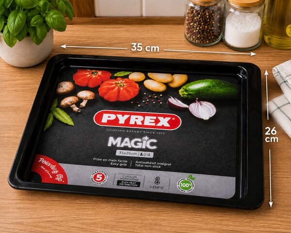 PYREX MAGIC Tepsi 35x26 cm fekete