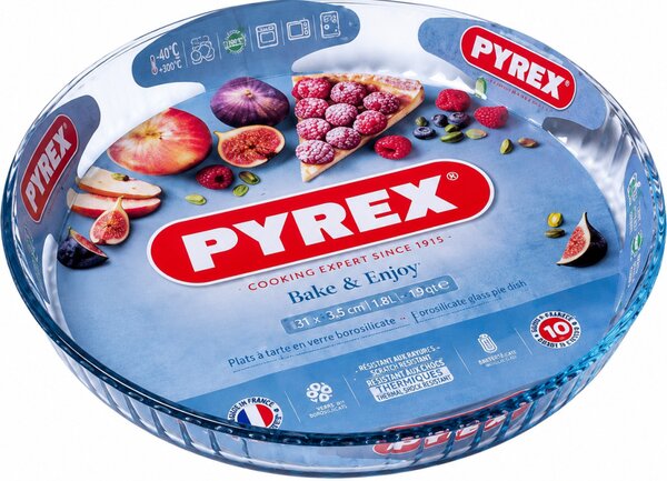 PYREX Üveg kerek sütőforma 1,8 L 31x3,5 cm