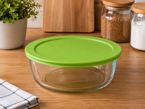 PYREX COOK&STORE Kerek sütőtál műanyag tetővel 1 L 7x20 cm
