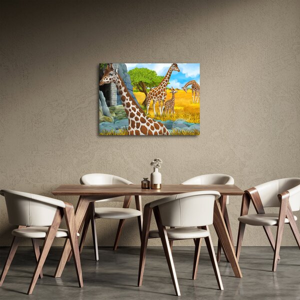 Kép - zsiráf család (70x50 cm)