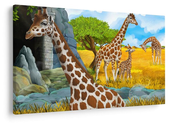 Kép - zsiráf család (90x60 cm)
