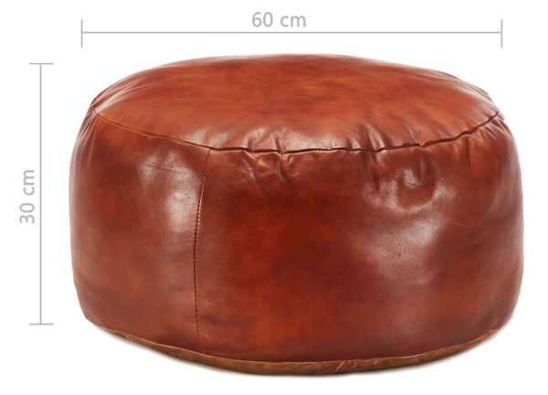 VidaXL sárgásbarna valódi kecskebőr puff 60 x 30 cm