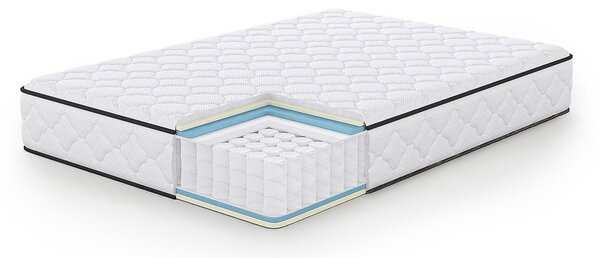 AKORD Furniture Factory rugós matrac védőhuzattal 140x200 cm H3 fehér 24 cm magas
