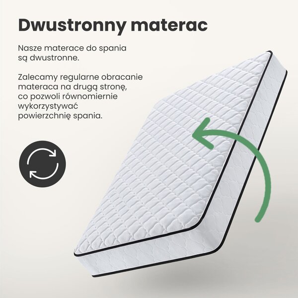 AKORD Furniture Factory rugós matrac védőhuzattal 120x200 cm H3 fehér 24 cm magas