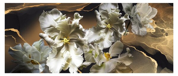 Kép - Orchidea virágok márvány háttérrel (120x50 cm)