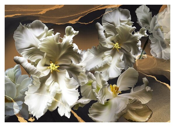 Kép - Orchidea virágok márvány háttérrel (70x50 cm)