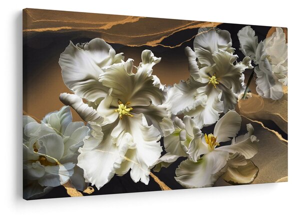 Kép - Orchidea virágok márvány háttérrel (90x60 cm)