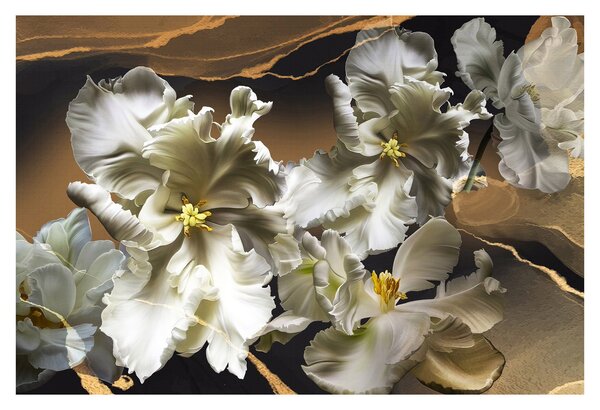 Kép - Orchidea virágok márvány háttérrel (90x60 cm)