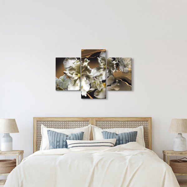 Kép - Orchidea virágok márvány háttérrel (90x60 cm)