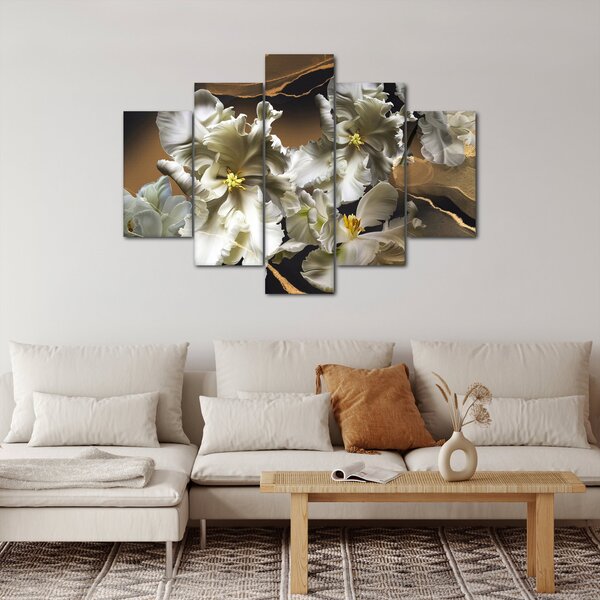 Kép - Orchidea virágok márvány háttérrel (150x105 cm)