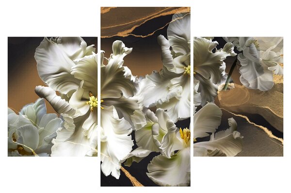 Kép - Orchidea virágok márvány háttérrel (90x60 cm)