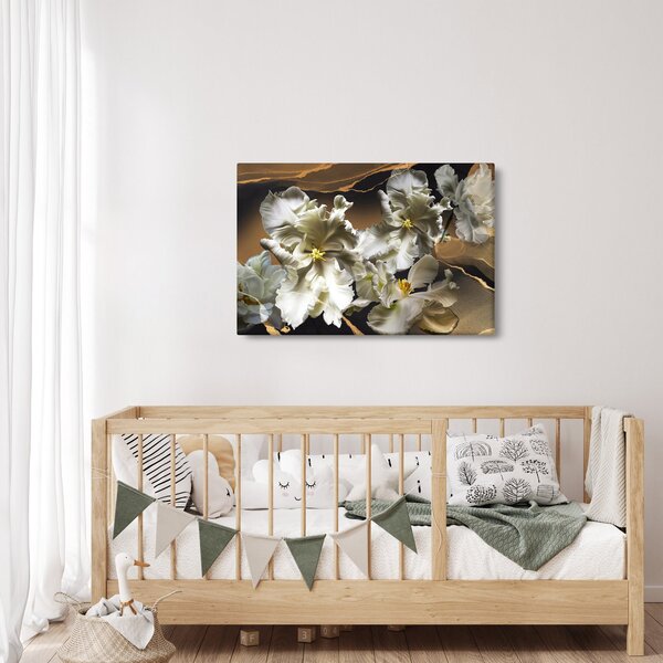 Kép - Orchidea virágok márvány háttérrel (90x60 cm)