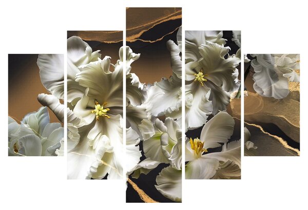 Kép - Orchidea virágok márvány háttérrel (150x105 cm)