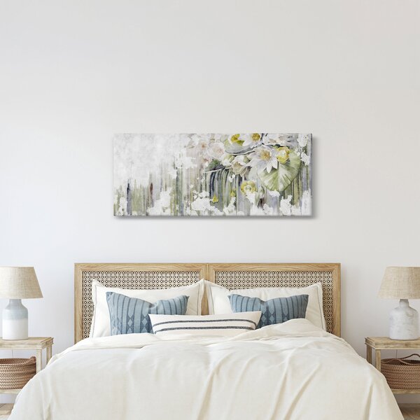Kép - Fehér virágok, vintage (120x50 cm)