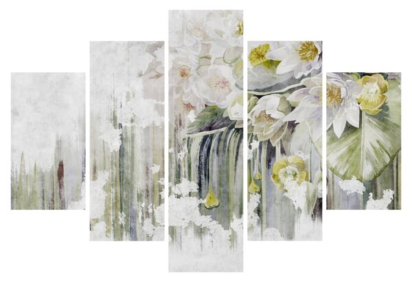 Kép - Fehér virágok, vintage (150x105 cm)