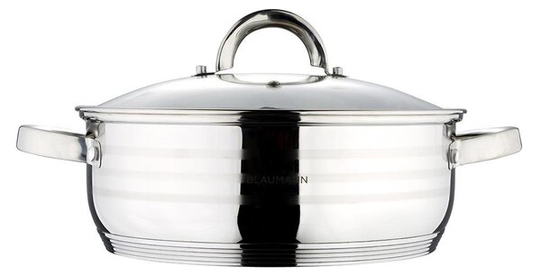 Blaumann GOURMET LINE rozsdamentes lábos üvegfedővel 2,75 L (BL-1002)