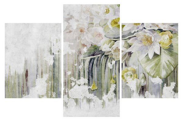 Kép - Fehér virágok, vintage (90x60 cm)