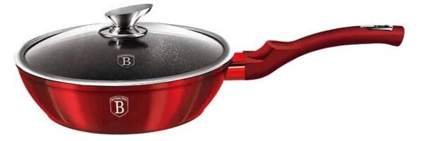 BERLINGER HAUS BURGUNDY Bevonatos mély serpenyő fedővel 24 cm INDUKCIÓS