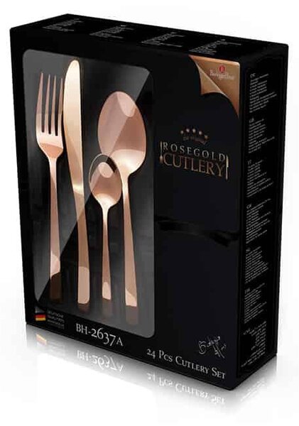 BERLINGER HAUS 24 részes evőeszköz készlet, szatén rose gold