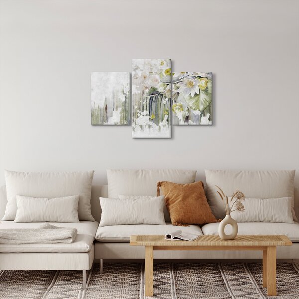 Kép - Fehér virágok, vintage (90x60 cm)