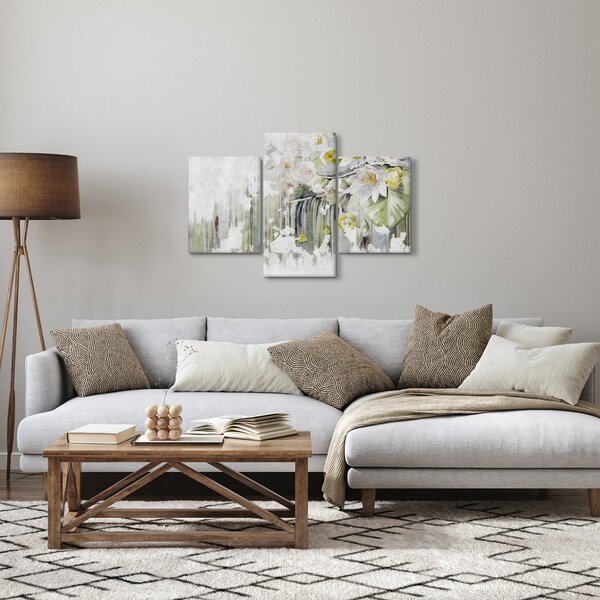 Kép - Fehér virágok, vintage (90x60 cm)