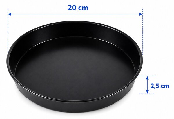 Paderno Kék acél pizzasütő kerek 20×2,5 cm