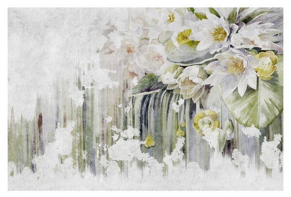 Kép - Fehér virágok, vintage (90x60 cm)
