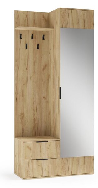 Előszoba bútor szett, 100 cm, arany tölgy - NACRE