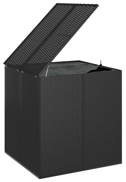 Polyrattan Kert Párna Tároló - Fekete - 100x97,5x104 cm