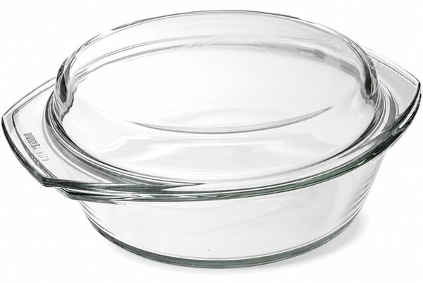 SIMAX STAR LINEA Hőálló sütőtál tetővel kerek 2,9 L 28 × 24 × 11 cm áttetsző