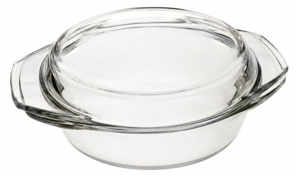 SIMAX STAR LINEA Hőálló sütőtál kerek tál 5,1 L tetővel 36,8x32x7,5 cm áttetsző
