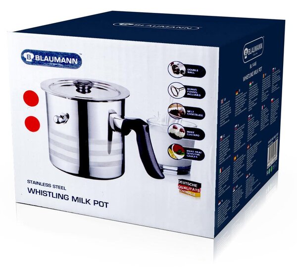 Blaumann Rozsdamentes tejforraló fedővel ø 16,5 cm, 2.0l duplafalú / BL-3512/