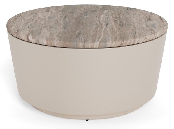 Dohányzóasztal Norsica 1084, Fém, 42cm, Szürke márvány, Világosszürke