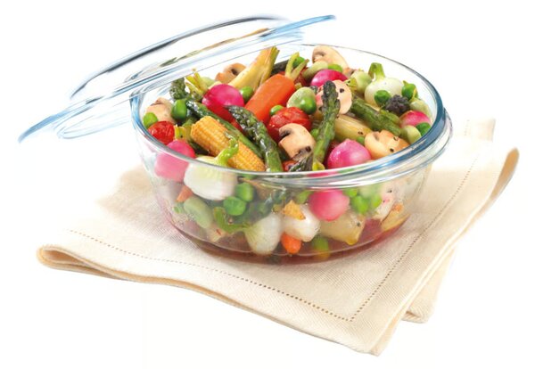 PYREX kerek sütőtál fedővel 4in1 csomag, 2,1l (1,6l+0,5l)