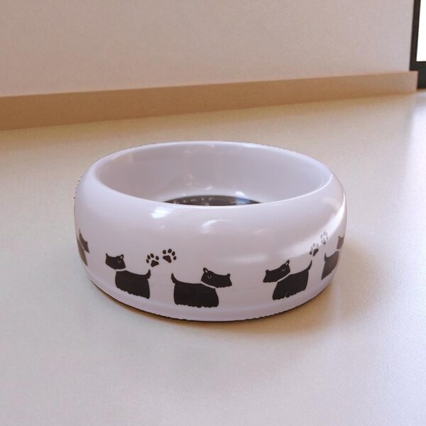 Kutya etető tál 18 cm 400 ml Pets leave prints on our heart felirattal 18x55 cm