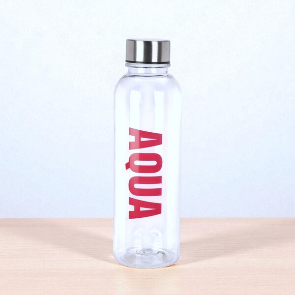 EXCELLENT HOUSWARE feliratos Aqua kulacs 500ml piros színben 21,5x6,5 cm