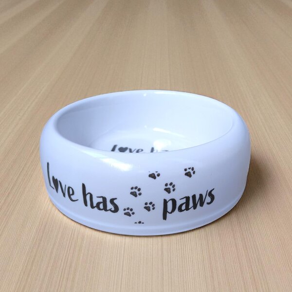 Kisállat etető tál 18 cm 400 ml Love has paws felirattal 18x5,5 cm