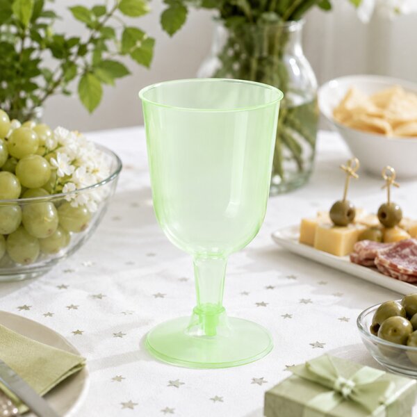 Parti boros pohár 4db műanyag 160ml zöld színben 18x7x7 cm