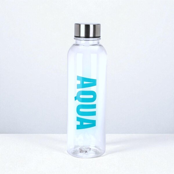 EXCELLENT HOUSWARE feliratos Aqua kulacs 500ml kékeszöld színben 21,5x6,5 cm