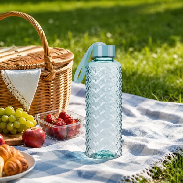 EXCELLENT HOUSEWARE díszes kulacs 500ml kék színben 20x6,5 cm