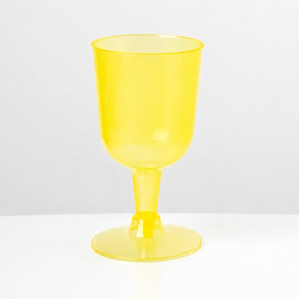 Parti boros pohár 4db műanyag 160ml sárga színben 18x7x7 cm