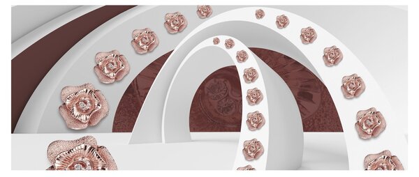 Kép - 3D ívek virágokkal (120x50 cm)